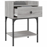 NNEVL Bedside Table Grey Sonoma 40.5x31x60 cm Engineered Wood