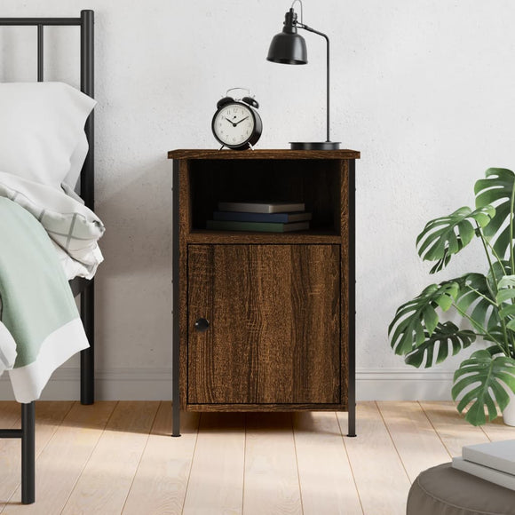 NNEVL Bedside Cabinet Brown Oak 40x42x60 cm Engineered Wood