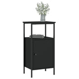 NNEVL Bedside Cabinets 2 pcs Black 41x31x80 cm Engineered Wood