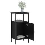 NNEVL Bedside Cabinets 2 pcs Black 41x31x80 cm Engineered Wood