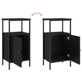 NNEVL Bedside Cabinets 2 pcs Black 41x31x80 cm Engineered Wood