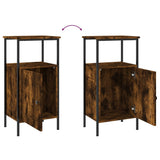 NNEVL Bedside Cabinets 2 pcs Smoked Oak 41x31x80 cm Engineered Wood