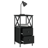NNEVL Bedside Cabinet Black 34x35.5x70 cm Engineered Wood
