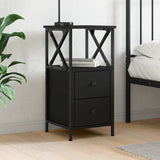 NNEVL Bedside Cabinet Black 34x35.5x70 cm Engineered Wood