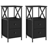NNEVL Bedside Cabinets 2 pcs Black 34x35.5x70 cm Engineered Wood