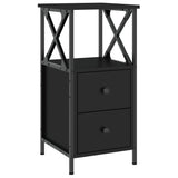 NNEVL Bedside Cabinets 2 pcs Black 34x35.5x70 cm Engineered Wood