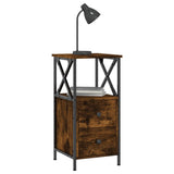 NNEVL Bedside Cabinet Smoked Oak 34x35.5x70 cm Engineered Wood