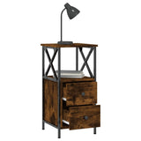 NNEVL Bedside Cabinet Smoked Oak 34x35.5x70 cm Engineered Wood