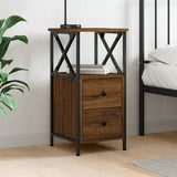 NNEVL Bedside Cabinet Brown Oak 34x35.5x70 cm Engineered Wood