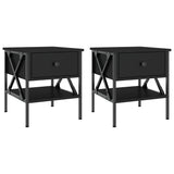 NNEVL Bedside Tables 2 pcs Black 40x42x45 cm Engineered Wood