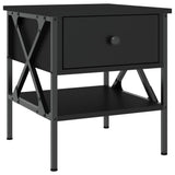 NNEVL Bedside Tables 2 pcs Black 40x42x45 cm Engineered Wood