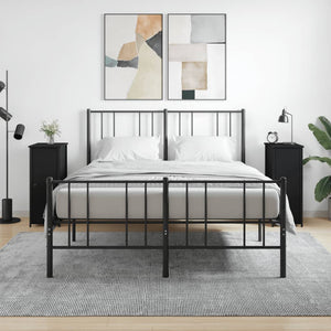 NNEVL Bedside Cabinets 2 pcs Black 32x42x80 cm Engineered Wood