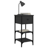 NNEVL Bedside Cabinets 2 pcs Black 34x36x70 cm Engineered Wood