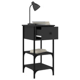 NNEVL Bedside Cabinets 2 pcs Black 34x36x70 cm Engineered Wood