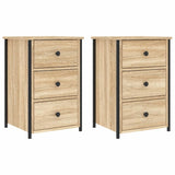 NNEVL Bedside Cabinets 2 pcs Sonoma Oak 40x36x60 cm Engineered Wood