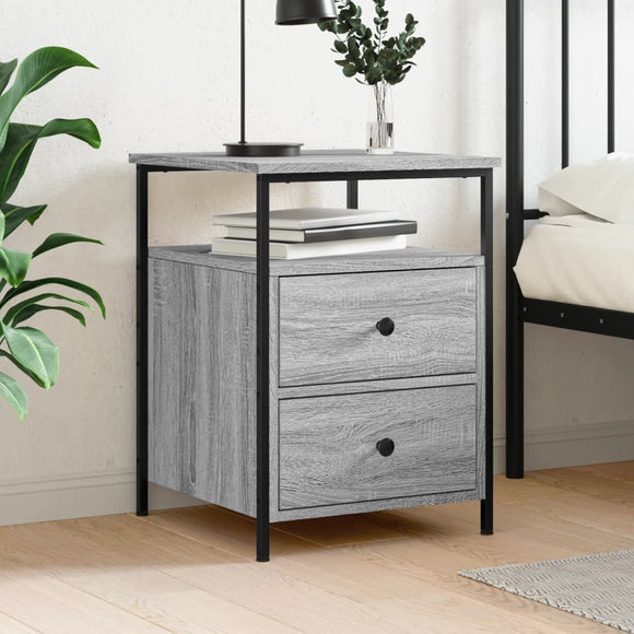 NNEVL Bedside Cabinet Grey Sonoma 44x45x60 cm Engineered Wood