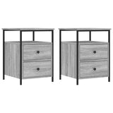 NNEVL Bedside Cabinets 2 pcs Grey Sonoma 44x45x60 cm Engineered Wood