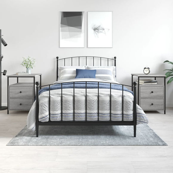 NNEVL Bedside Cabinets 2 pcs Grey Sonoma 44x45x60 cm Engineered Wood