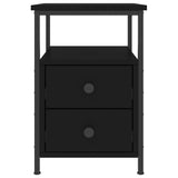 NNEVL Bedside Cabinet Black 34x35.5x50 cm Engineered Wood