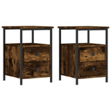 NNEVL Bedside Cabinets 2 pcs Smoked Oak 34x35.5x50 cm Engineered Wood