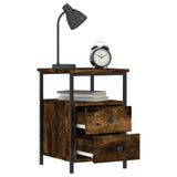 NNEVL Bedside Cabinets 2 pcs Smoked Oak 34x35.5x50 cm Engineered Wood