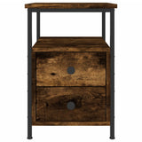 NNEVL Bedside Cabinets 2 pcs Smoked Oak 34x35.5x50 cm Engineered Wood