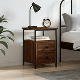 NNEVL Bedside Cabinet Brown Oak 34x35.5x50 cm Engineered Wood