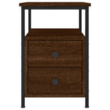 NNEVL Bedside Cabinets 2 pcs Brown Oak 34x35.5x50 cm Engineered Wood