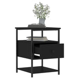 NNEVL Bedside Cabinet Black 40x42x56 cm Engineered Wood