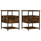 NNEVL Bedside Cabinets 2 pcs Smoked Oak 40x42x56 cm Engineered Wood