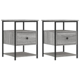 NNEVL Bedside Cabinets 2 pcs Grey Sonoma 40x42x56 cm Engineered Wood