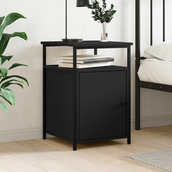 NNEVL Bedside Cabinet Black 40x42x60 cm Engineered Wood