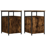 NNEVL Bedside Cabinets 2 pcs Smoked Oak 40x42x60 cm Engineered Wood