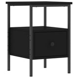 NNEVL Bedside Cabinet Black 34x36x50 cm Engineered Wood