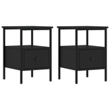 NNEVL Bedside Cabinets 2 pcs Black 34x36x50 cm Engineered Wood