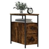 NNEVL Bedside Cabinet Smoked Oak 30x60x60 cm Engineered Wood