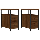 NNEVL Bedside Cabinets 2 pcs Brown Oak 30x60x60 cm Engineered Wood