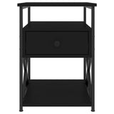 NNEVL Bedside Cabinet Black 40x42x55 cm Engineered Wood