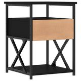 NNEVL Bedside Cabinet Black 40x42x55 cm Engineered Wood