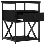 NNEVL Bedside Cabinets 2 pcs Black 40x42x55 cm Engineered Wood