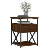 NNEVL Bedside Cabinet Brown Oak 40x42x55 cm Engineered Wood