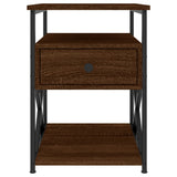 NNEVL Bedside Cabinet Brown Oak 40x42x55 cm Engineered Wood