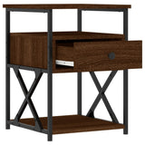 NNEVL Bedside Cabinet Brown Oak 40x42x55 cm Engineered Wood