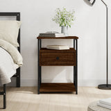 NNEVL Bedside Cabinet Brown Oak 40x42x55 cm Engineered Wood