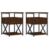 NNEVL Bedside Cabinets 2 pcs Brown Oak 40x42x55 cm Engineered Wood