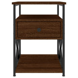 NNEVL Bedside Cabinets 2 pcs Brown Oak 40x42x55 cm Engineered Wood