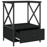 NNEVL Bedside Table Black 50x41x65 cm Engineered Wood