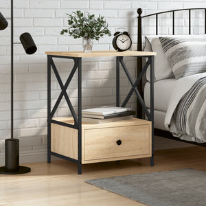 NNEVL Bedside Table Sonoma Oak 50x41x65 cm Engineered Wood