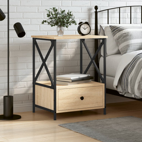 NNEVL Bedside Table Sonoma Oak 50x41x65 cm Engineered Wood