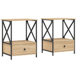 NNEVL Bedside Tables 2 pcs Sonoma Oak 50x41x65 cm Engineered Wood